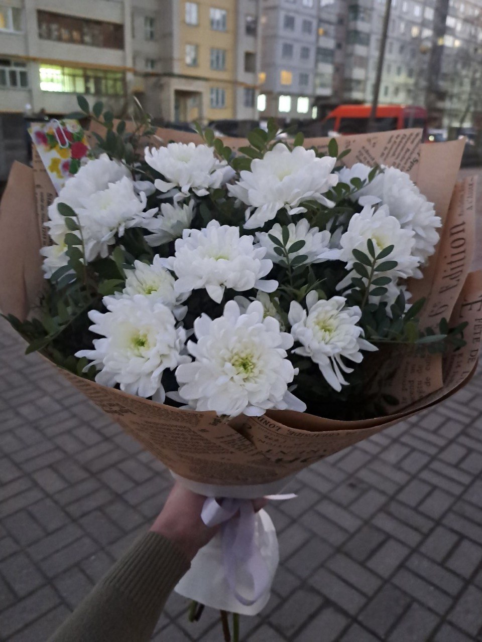 Хризантема 3 белая